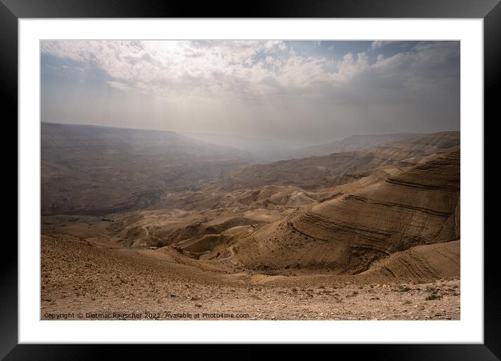 Wadi Mujib Landscape in Jordan Framed Mounted Print by Dietmar Rauscher