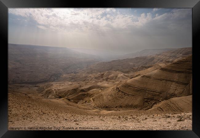 Wadi Mujib Landscape in Jordan Framed Print by Dietmar Rauscher