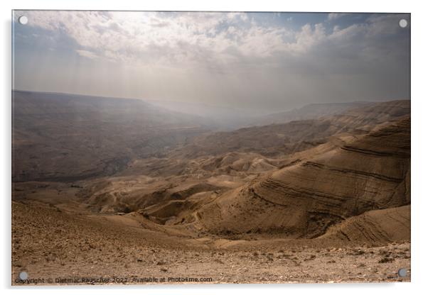 Wadi Mujib Landscape in Jordan Acrylic by Dietmar Rauscher