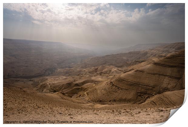 Wadi Mujib Landscape in Jordan Print by Dietmar Rauscher