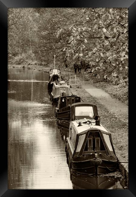 Moored on the Calder Hebble Navigation Framed Print by Glen Allen