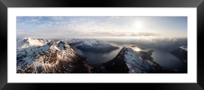 Aerial of Aldra Island Lurøy Nordland Norway arctic circle Framed Mounted Print by Sonny Ryse