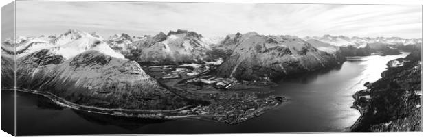 Åndalsnes Romsdal Isfjorden black and white Canvas Print by Sonny Ryse