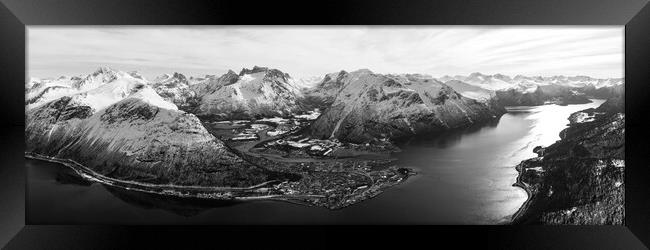 Åndalsnes Romsdal Isfjorden black and white Framed Print by Sonny Ryse