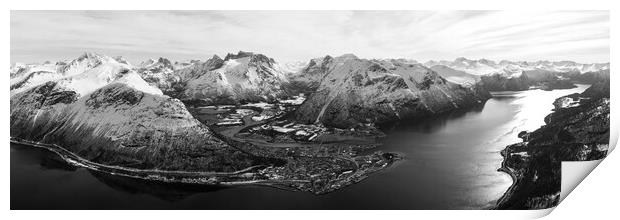 Åndalsnes Romsdal Isfjorden black and white Print by Sonny Ryse