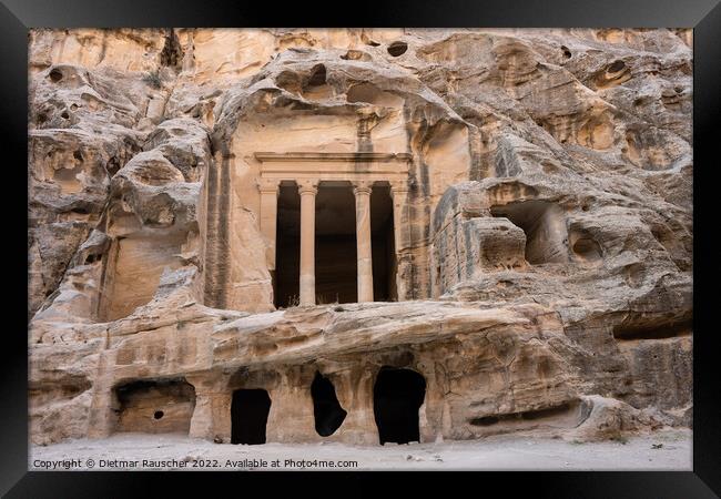 Temple in Little Petra or Siq Al-Barid Framed Print by Dietmar Rauscher