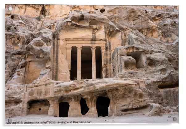 Temple in Little Petra or Siq Al-Barid Acrylic by Dietmar Rauscher
