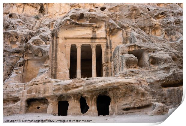 Temple in Little Petra or Siq Al-Barid Print by Dietmar Rauscher