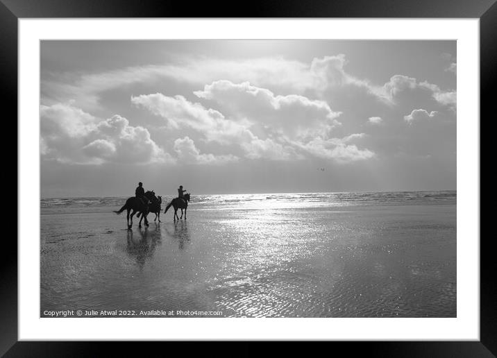 Horse riders on Camber Framed Mounted Print by Julie Atwal