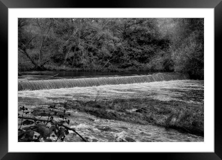 River Calder Weir Framed Mounted Print by Glen Allen