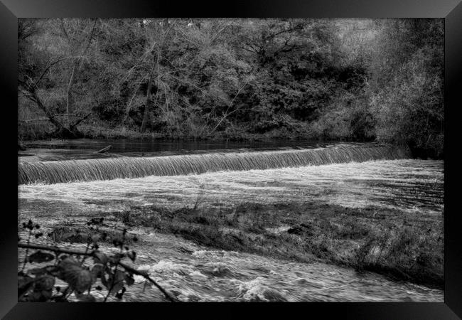 River Calder Weir Framed Print by Glen Allen