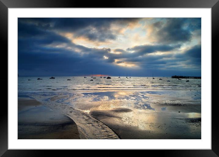 Sunrise over Swanage Bay, Dorset Framed Mounted Print by Darren Galpin