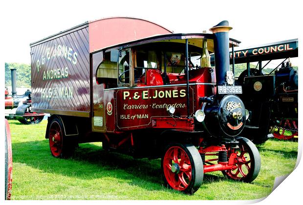 1931 Foden steam wagon. Print by john hill