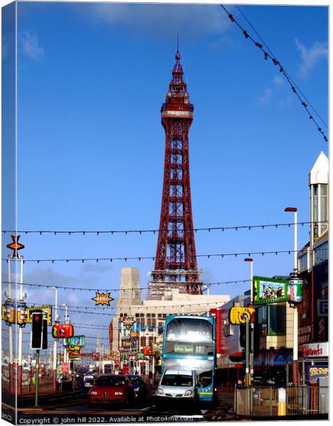 Blackpool Tower and seafront, Lancashire, UK. Canvas Print by john hill
