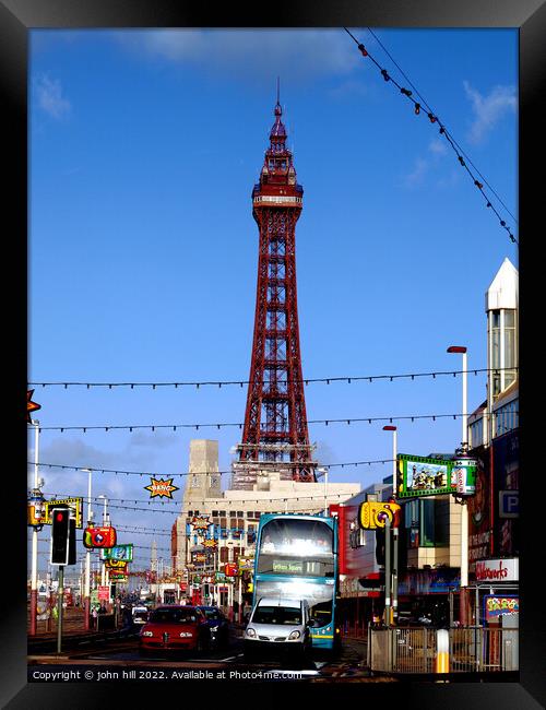 Blackpool Tower and seafront, Lancashire, UK. Framed Print by john hill