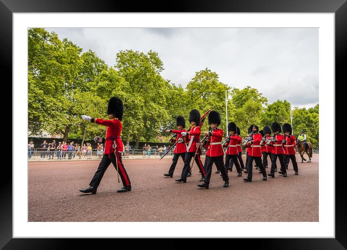 Soldier marching up The Mall Framed Mounted Print by Jason Wells