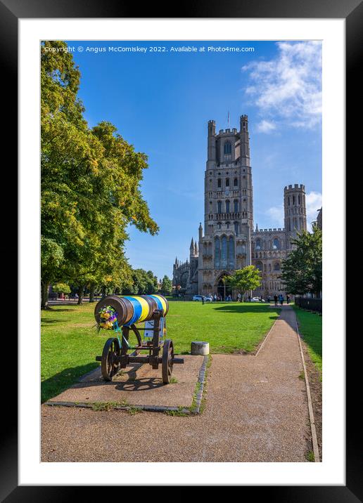 Crimean cannon at Ely Cathedral Framed Mounted Print by Angus McComiskey