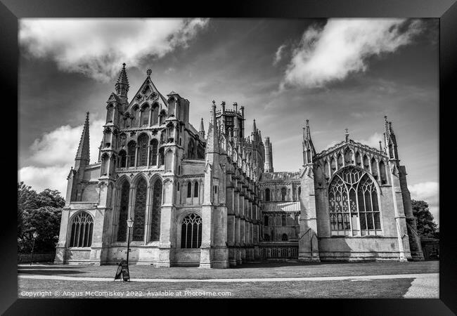East elevation of Ely Cathedral mono Framed Print by Angus McComiskey