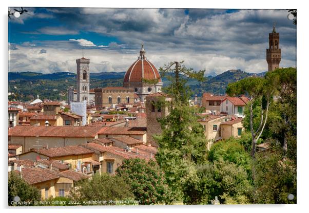 Firenze - Tuscany Italy Acrylic by John Gilham