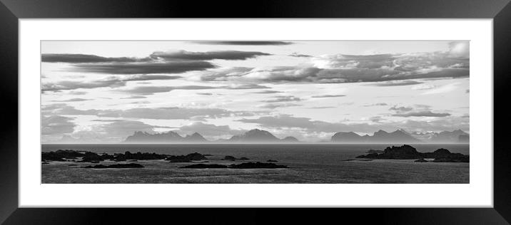 Arctic Circle Mountains of Nordland Norway Black and white Framed Mounted Print by Sonny Ryse
