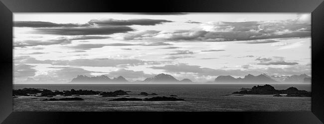 Arctic Circle Mountains of Nordland Norway Black and white Framed Print by Sonny Ryse