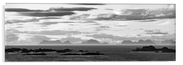 Arctic Circle Mountains of Nordland Norway Black and white Acrylic by Sonny Ryse