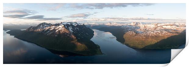 Astafjorden Nordland Norway aerial Print by Sonny Ryse