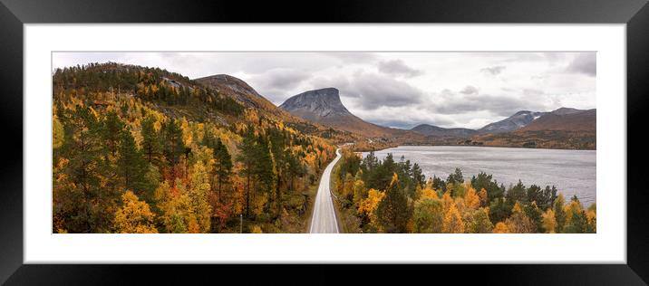 Autumn road trip Fjerdvatnet Lake norway Framed Mounted Print by Sonny Ryse