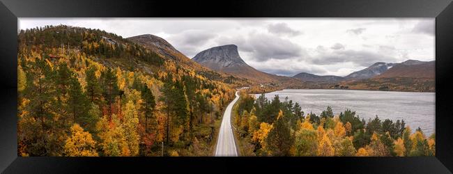 Autumn road trip Fjerdvatnet Lake norway Framed Print by Sonny Ryse