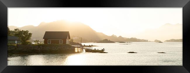 Ballstad boathouse Lofoten Islands Norway Framed Print by Sonny Ryse