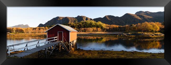 Autumn Norwegian Rorbu Engavagen Bay Meløy Nordland Framed Print by Sonny Ryse