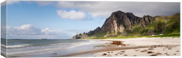 Bleik beach Andoya Mountians Vesteralen Norway Canvas Print by Sonny Ryse