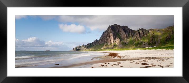 Bleik beach Andoya Mountians Vesteralen Norway Framed Mounted Print by Sonny Ryse