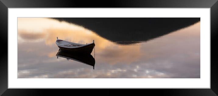 Boat in a lake Framed Mounted Print by Sonny Ryse