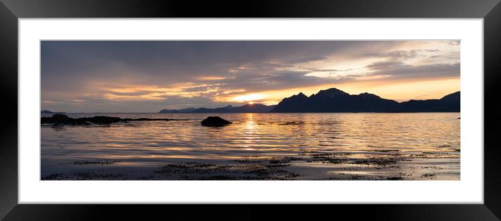 Calm waters Midnight Sun Vesteralen Islands Norway Framed Mounted Print by Sonny Ryse