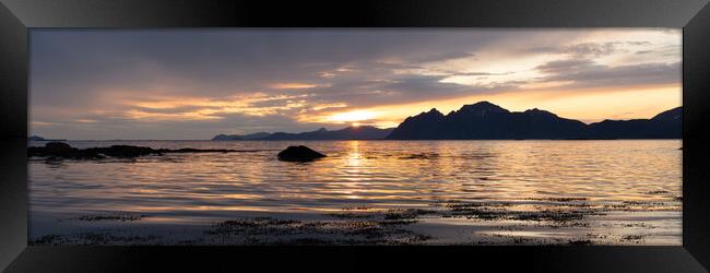 Calm waters Midnight Sun Vesteralen Islands Norway Framed Print by Sonny Ryse