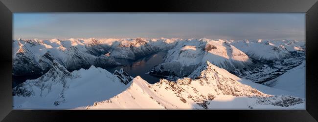 Dalegubben Mountain Hjørundfjord Norangsfjord fjords Norway Framed Print by Sonny Ryse