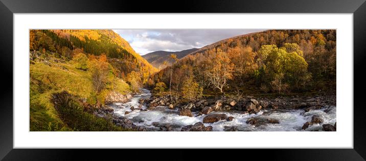 Erdalselvi River Autumn Aurlandsfjellet Vestland Norway Framed Mounted Print by Sonny Ryse