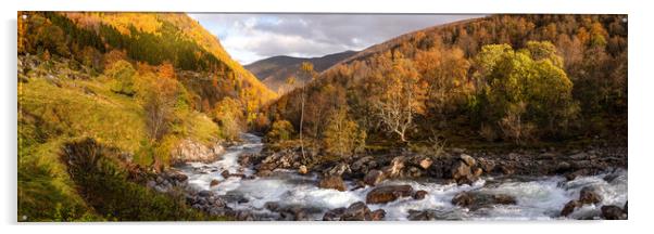 Erdalselvi River Autumn Aurlandsfjellet Vestland Norway Acrylic by Sonny Ryse