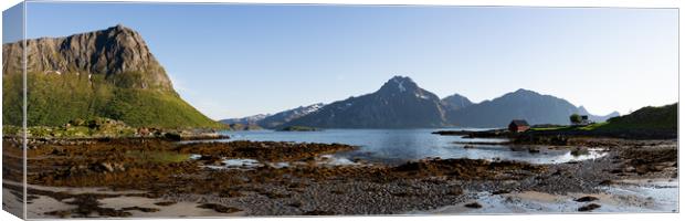 Flakstadoya Mountains and Fjord Lofoten Islands 2 Canvas Print by Sonny Ryse