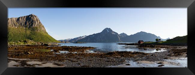 Flakstadoya Mountains and Fjord Lofoten Islands 2 Framed Print by Sonny Ryse