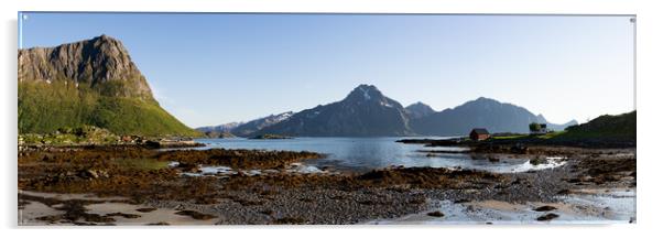 Flakstadoya Mountains and Fjord Lofoten Islands 2 Acrylic by Sonny Ryse