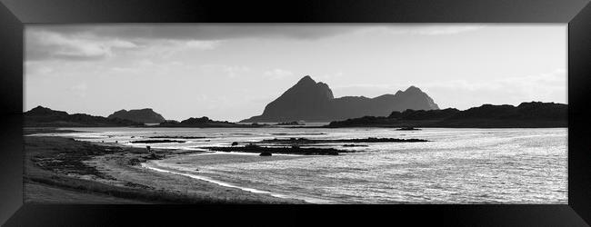 Gaukvaeroya island Bo Langøya øsknes Black and white Framed Print by Sonny Ryse