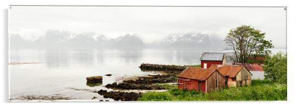 Hadseloya Boathouses Vesterlaen Norway Acrylic by Sonny Ryse