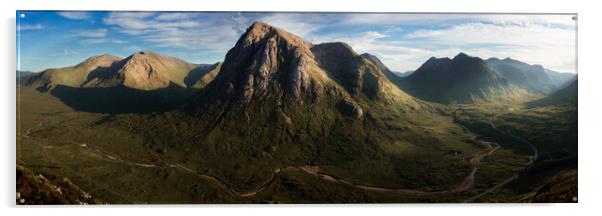 Buachaille Etive Mor Panorama Acrylic by Anthony McGeever