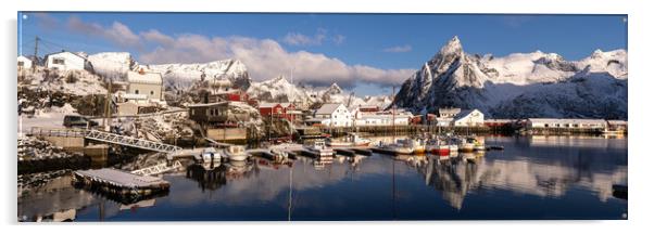 Hamnoy Fishing Village Lofoten Islands Arctic Circle Acrylic by Sonny Ryse