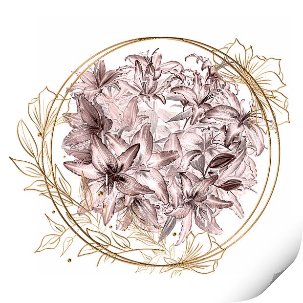 Pink lilies  Print by Cristina Pascu-Tulbure