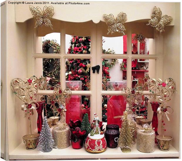 Christmas Window Canvas Print by Laura Jarvis