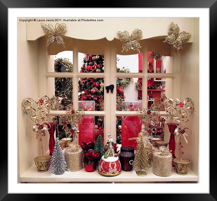 Christmas Window Framed Mounted Print by Laura Jarvis