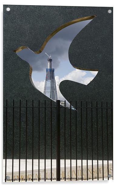 Shard from Wapping memorial Acrylic by Gary Eason